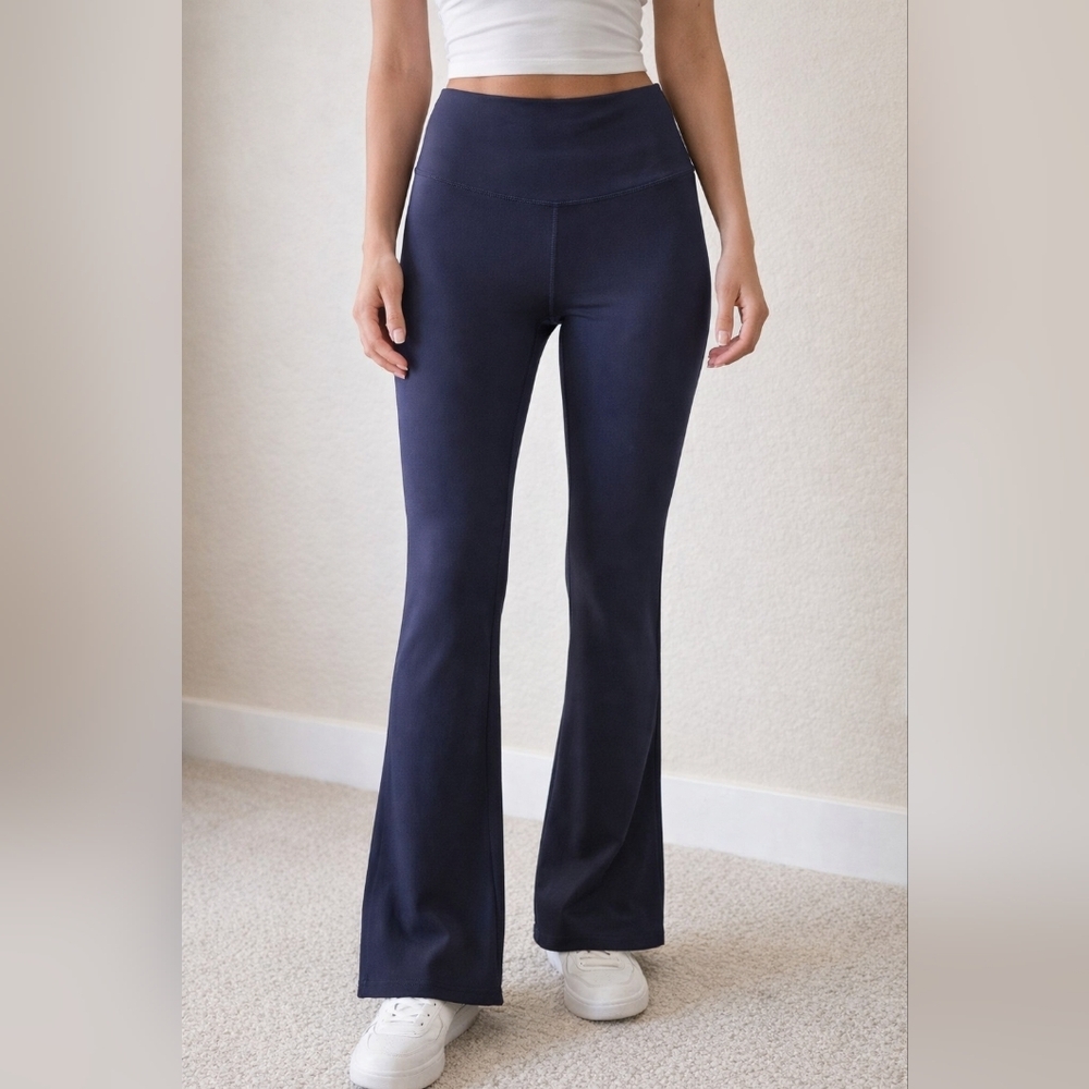 NWT ANTONIO MELANI Navy Flare Leggings Women's  XL